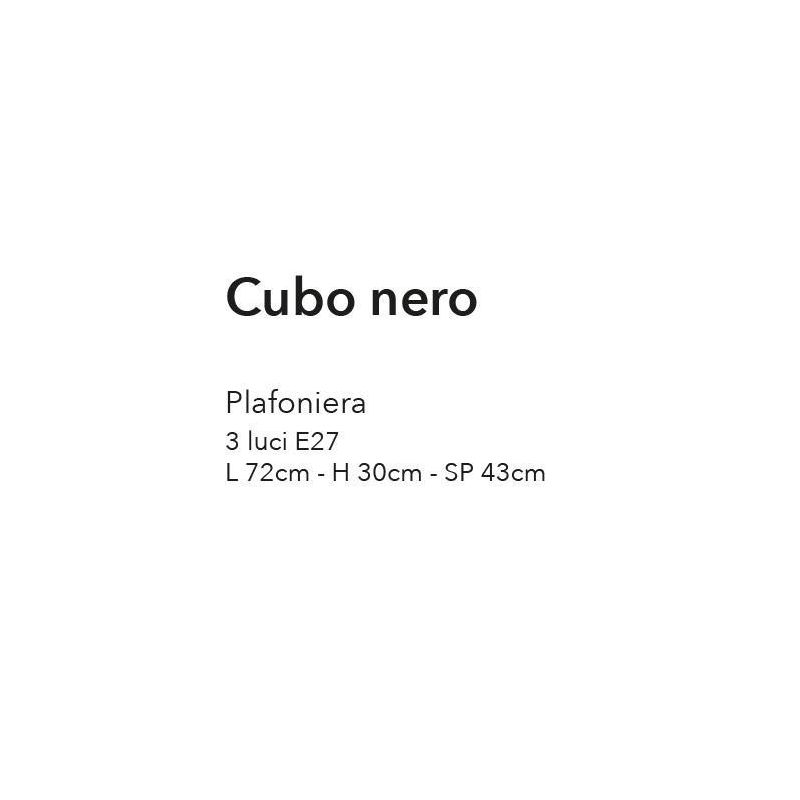 CUBO PLAFONIERA 3 LUCI CON STRUTTURA APERTA STILE VINTAGE METALLO NERO BIANCO O CORTEN CRISTALENSI LUX - Cristalensi Shop Online