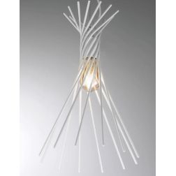 FALO LAMPADARIO A SOSPENSIONE IN STILE VINTAGE CON RAMI INTRECCIATI IN METALLO NERO O BIANCO CRISTALENSI LUX - Cristalensi Shop 2