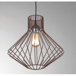 GIOVE SOSPENSIONE VINTAGE CON STRUTTURA ORIGINALE APERTA IN METALLO VERNICIATO NERO,CORTEN,BIANCO O RAME CRISTALENSI LUX - Crist 2