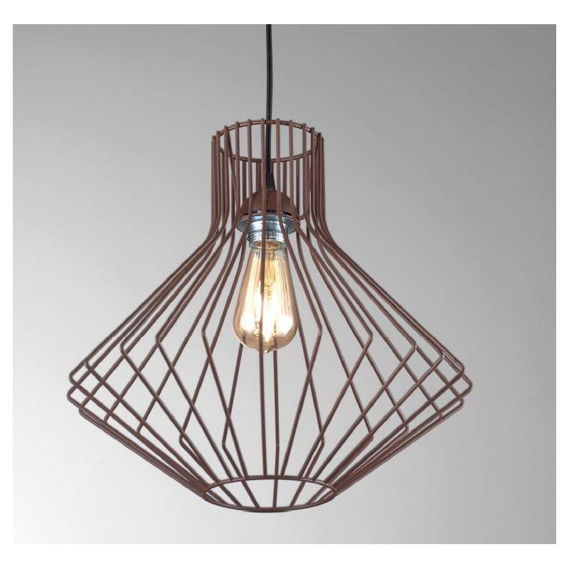 GIOVE SOSPENSIONE VINTAGE CON STRUTTURA ORIGINALE APERTA IN METALLO VERNICIATO NERO,CORTEN,BIANCO O RAME CRISTALENSI LUX - Crist