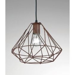 PIRAMIDE SMALL SOSPENSIONE VINTAGE CON STRUTTURA APERTA IN METALLO BIANCO NERO O CORTEN CRISTALENSI LUX - Cristalensi Shop Onlin