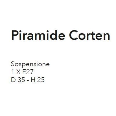 PIRAMIDE SMALL SOSPENSIONE VINTAGE CON STRUTTURA APERTA IN METALLO BIANCO NERO O CORTEN CRISTALENSI LUX - Cristalensi Shop Onlin