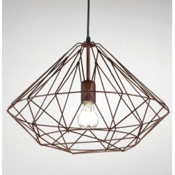 PIRAMIDE BIG SOSPENSIONE VINTAGE D45 CON STRUTTURA APERTA IN METALLO BIANCO NERO O CORTEN CRISTALENSI LUX - Cristalensi Shop Onl