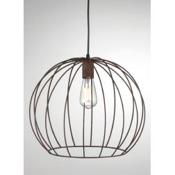 GILDA SOSPENSIONE ROTONDA D30 STILE VINTAGE CON STRUTTURA APERTA COLORI BIANCO,NERO,RAME O CORTEN CRISTALENSI LUX - Cristalensi