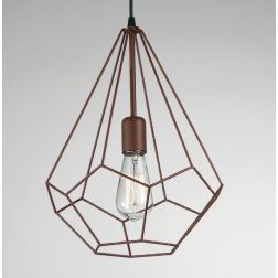 DIAMANTE SOSPENSIONE VINTAGE CON STRUTTURA APERTA TRIANGOLARE METALLO NERO BIANCO CORTEN CRISTALENSI LUX - Cristalensi Shop Onli