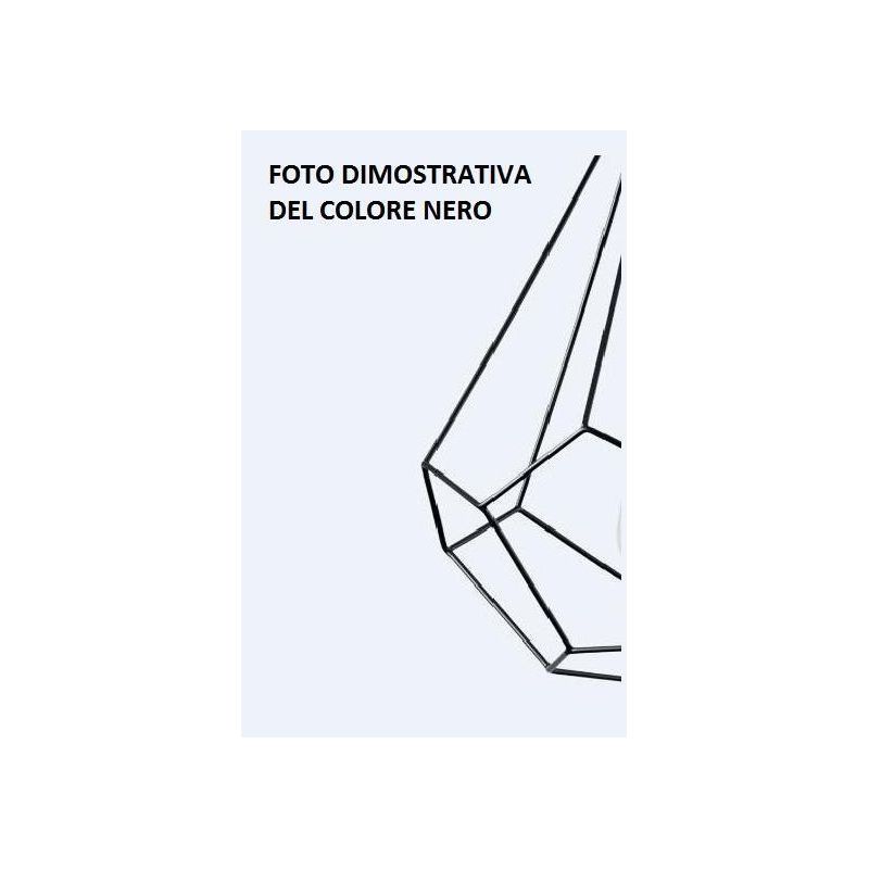 CLESSIDRA LAMPADARIO STILE VINTAGE IN METALLO RAME,BIANCO,NERO O CORTEN CON STRUTTURA APERTA A GABBIA CRISTALENSI LUX - Cristale