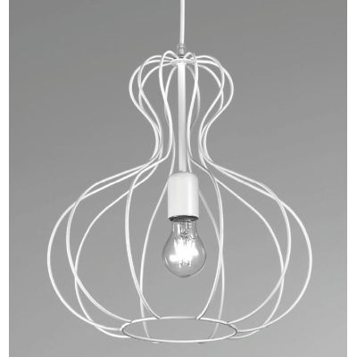 AMPOLLA LAMPADARIO A SOSPENSIONE STILE VINTAGE IN METALLO NERO BIANCO O CORTEN CON STRUTTURA APERTA CRISTALENSI LUX - Cristalens