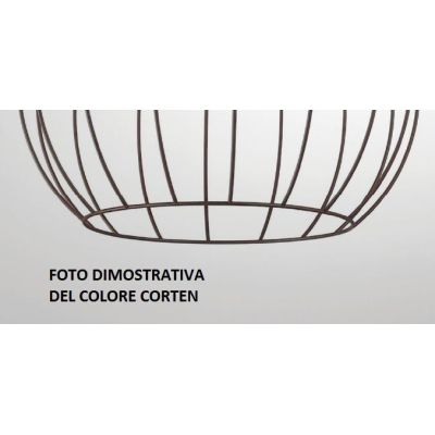 AMPOLLA LAMPADARIO A SOSPENSIONE STILE VINTAGE IN METALLO NERO BIANCO O CORTEN CON STRUTTURA APERTA CRISTALENSI LUX - Cristalens