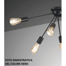 RAGNO LAMPADARIO STILE VINTAGE IN METALLO BIANCO O NERO CON LAMPADINE A VISTA CRISTALENSI LUX - Cristalensi Shop Online 2