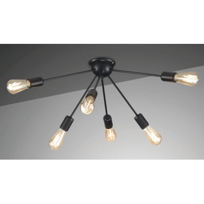 RAGNO PLAFONIERA STILE VINTAGE IN METALLO BIANCO O NERO CON LAMPADINE A VISTA CRISTALENSI LUX - Cristalensi Shop Online
