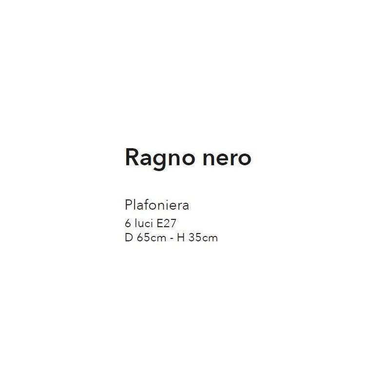 RAGNO PLAFONIERA STILE VINTAGE IN METALLO BIANCO O NERO CON LAMPADINE A VISTA CRISTALENSI LUX - Cristalensi Shop Online