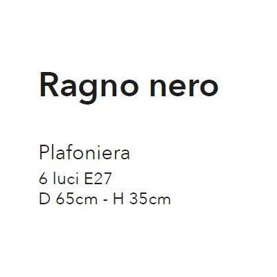 RAGNO PLAFONIERA STILE VINTAGE IN METALLO BIANCO O NERO CON LAMPADINE A VISTA CRISTALENSI LUX - Cristalensi Shop Online