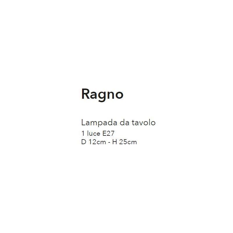 RAGNO LUMETTO STILE VINTAGE IN METALLO BIANCO O NERO CON LAMPADA A VISTA CRISTALENSI LUX - Cristalensi Shop Online