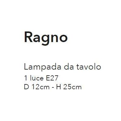 RAGNO LUMETTO STILE VINTAGE IN METALLO BIANCO O NERO CON LAMPADA A VISTA CRISTALENSI LUX - Cristalensi Shop Online