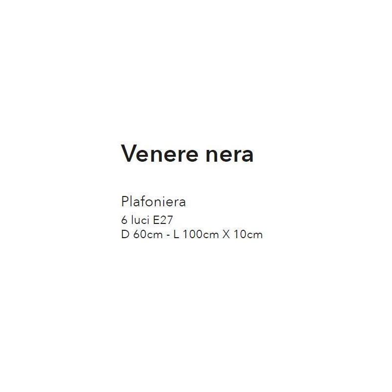 VENERE PLAFONIERA 6 LUCI MODERNA ED ECONOMICA METALLO NERO O BIANCO CON LAMPADE A VISTA CRISTALENSI LUX - Cristalensi Shop Onlin