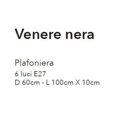 VENERE PLAFONIERA 6 LUCI MODERNA ED ECONOMICA METALLO NERO O BIANCO CON LAMPADE A VISTA CRISTALENSI LUX - Cristalensi Shop Onlin