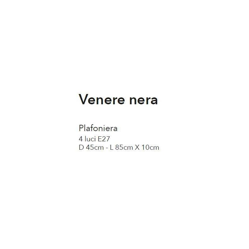 VENERE PLAFONIERA 4 LUCI MODERNA ED ECONOMICA METALLO NERO O BIANCO CON LAMPADE A VISTA CRISTALENSI LUX - Cristalensi Shop Onlin