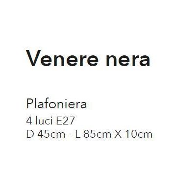 VENERE PLAFONIERA 4 LUCI MODERNA ED ECONOMICA METALLO NERO O BIANCO CON LAMPADE A VISTA CRISTALENSI LUX - Cristalensi Shop Onlin