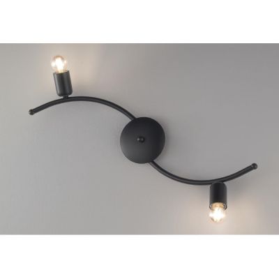 VENERE PLAFONIERA APPLIQUE 2 LUCI MODERNA ED ECONOMICA METALLO NERO O BIANCO CON LAMPADE A VISTA CRISTALENSI LUX - Cristalensi S