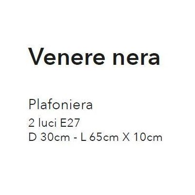 VENERE PLAFONIERA APPLIQUE 2 LUCI MODERNA ED ECONOMICA METALLO NERO O BIANCO CON LAMPADE A VISTA CRISTALENSI LUX - Cristalensi S