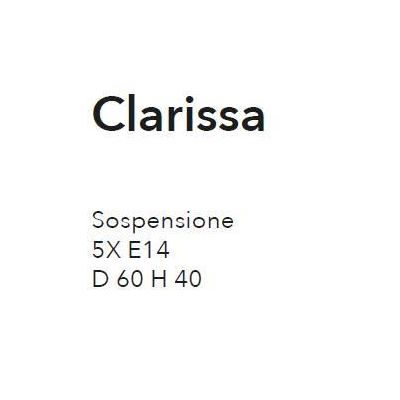 CLARISSA LAMPADARIO CLASSICO 5 LUCI BIANCO PATINATO RAME DIFFUSORI FLOREALI E DETTAGLI IN CRISTALLO CRISTALENSI LUX - Cristalens