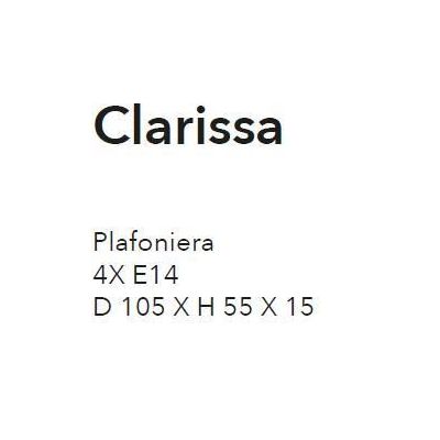 CLARISSA PLAFONIERA 4 LUCI CLASSICA BIANCO PATINATO RAME DIFFUSORI FLOREALI E DETTAGLI IN CRISTALLO CRISTALENSI LUX - Cristalens