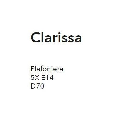 CLARISSA PLAFONIERA ROTONDA 5 LUCI BIANCO PATINATO RAME DIFFUSORI FLOREALI E DETTAGLI IN CRISTALLO CRISTALENSI LUX - Cristalensi