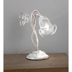 CLARISSA LUMETTO CLASSICO BIANCO PATINATO RAME DIFFUSORE FLOREALI E DETTAGLI IN CRISTALLO CRISTALENSI LUX - Cristalensi Shop Onl