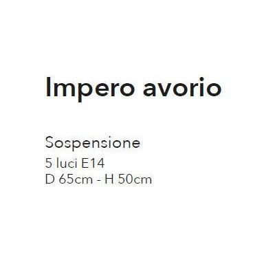 IMPERO LAMPADARIO A BRACCI CLASSICO 5 LUCI IN METALLO AVORIO O BIANCO CON PARALUMI PLISSE CRISTALENSI LUX - Cristalensi Shop Onl