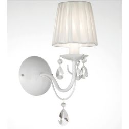 IMPERO APPLIQUE CLASSICA 1 LUCI IN METALLO AVORIO O BIANCO CON PARALUMI E OTTAGONI IN CRISTALLO CRISTALENSI LUX - Cristalensi Sh