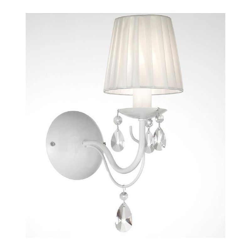 IMPERO APPLIQUE CLASSICA 1 LUCI IN METALLO AVORIO O BIANCO CON PARALUMI E OTTAGONI IN CRISTALLO CRISTALENSI LUX - Cristalensi Sh