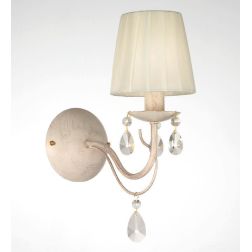 IMPERO APPLIQUE CLASSICA 1 LUCI IN METALLO AVORIO O BIANCO CON PARALUMI E OTTAGONI IN CRISTALLO CRISTALENSI LUX - Cristalensi Sh 2