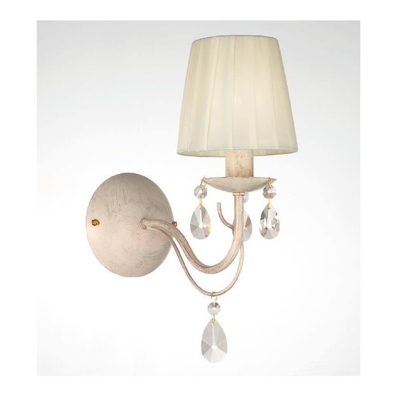 IMPERO APPLIQUE CLASSICA 1 LUCI IN METALLO AVORIO O BIANCO CON PARALUMI E OTTAGONI IN CRISTALLO CRISTALENSI LUX - Cristalensi Sh