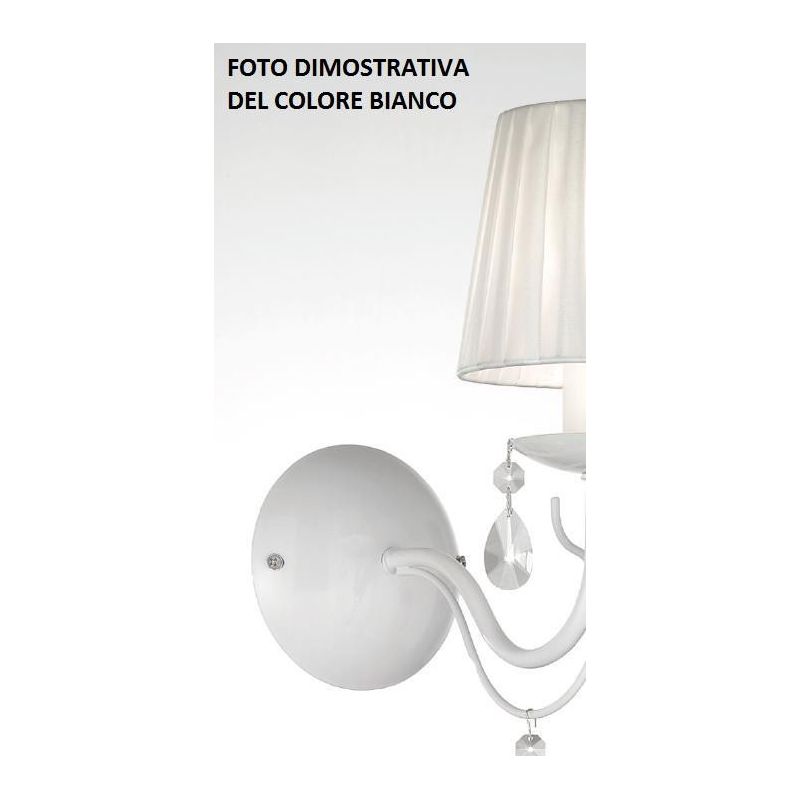 IMPERO LAMPADA DA TAVOLO CLASSICA IN METALLO AVORIO O BIANCO CON PARALUMI E OTTAGONI IN CRISTALLO CRISTALENSI LUX - Cristalensi