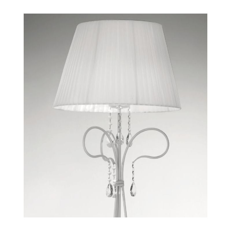 IMPERO PIANTANA CLASSICA IN METALLO AVORIO O BIANCO CON PARALUME E OTTAGONI IN CRISTALLO CRISTALENSI LUX - Cristalensi Shop Onli