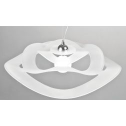 SATURNO D60 LAMPADARIO A SOSPENSIONE MODERNO E PARTICOLARE IN VETRO BIANCO SATINATO CRISTALENSI LUX - Cristalensi Shop Online