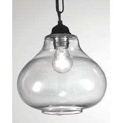 PERONE SOSPENSIONE SINGOLA IN STILE VINTAGE IN VETRO TRASPARENTE CRISTALENSI LUX - Cristalensi Shop Online