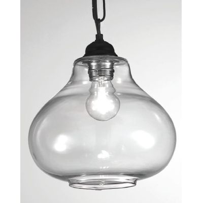 PERONE SOSPENSIONE SINGOLA IN STILE VINTAGE IN VETRO TRASPARENTE CRISTALENSI LUX - Cristalensi Shop Online