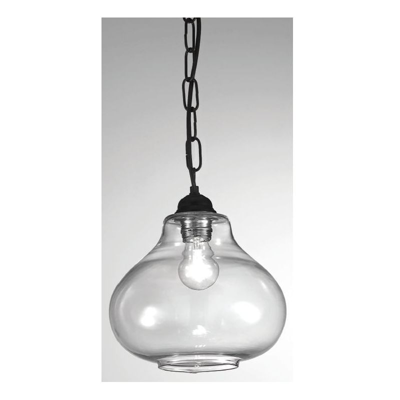 PERONE SOSPENSIONE SINGOLA IN STILE VINTAGE IN VETRO TRASPARENTE CRISTALENSI LUX - Cristalensi Shop Online