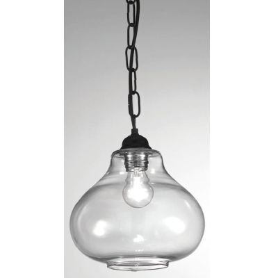 PERONE SOSPENSIONE SINGOLA IN STILE VINTAGE IN VETRO TRASPARENTE CRISTALENSI LUX - Cristalensi Shop Online