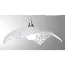 MARMO SOSPENSIONE QUADRATA 50X50 CLASSICA ED ECONOMICA IN VETRO BIANCO DAMASCATO CRISTALENSI LUX - Cristalensi Shop Online