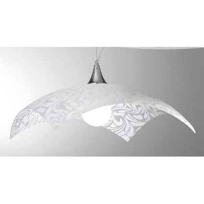 MARMO SOSPENSIONE QUADRATA 50X50 CLASSICA ED ECONOMICA IN VETRO BIANCO DAMASCATO CRISTALENSI LUX - Cristalensi Shop Online