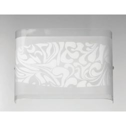 MARMO LAMPADA DA PARETE CLASSICA ED ECONOMICA IN VETRO BIANCO LUCIDO DAMASCATO CRISTALENSI LUX - Cristalensi Shop Online