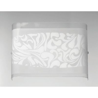 MARMO LAMPADA DA PARETE CLASSICA ED ECONOMICA IN VETRO BIANCO LUCIDO DAMASCATO CRISTALENSI LUX - Cristalensi Shop Online