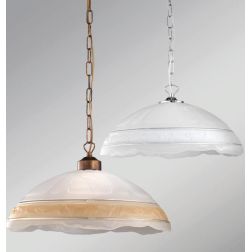 ISCHIA LAMPADARIO STILE CLASSICO CLASSICO D30 IN VETRO SATINATO CON DECORO AMBRA O ARGENTO CRISTALENSI LUX - Cristalensi Shop On