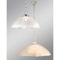 BOLLE LAMPADARIO CLASSICO DA CUCINA D30 IN VETRO SATINATO BIANCO O AMBRA CON DECORO A RILIEVO CRISTALENSI LUX - Cristalensi Shop