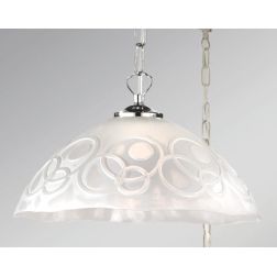 BOLLE LAMPADARIO CLASSICO DA CUCINA D30 IN VETRO SATINATO BIANCO O AMBRA CON DECORO A RILIEVO CRISTALENSI LUX - Cristalensi Shop 2