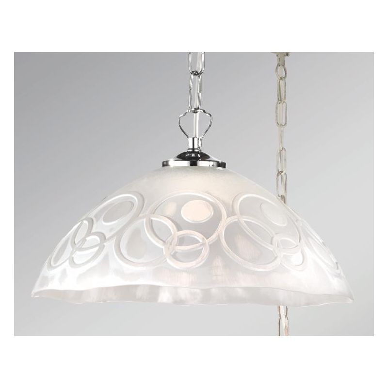 BOLLE LAMPADARIO CLASSICO DA CUCINA D30 IN VETRO SATINATO BIANCO O AMBRA CON DECORO A RILIEVO CRISTALENSI LUX - Cristalensi Shop