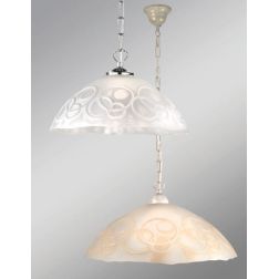 BOLLE LAMPADARIO CLASSICO D40 IN VETRO SATINATO BIANCO O AMBRA CON DECORO A RILIEVO CRISTALENSI LUX - Cristalensi Shop Online