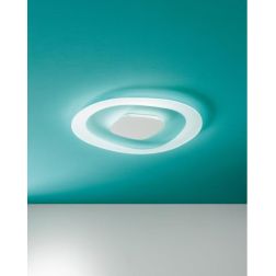 ANTIGUA PLAFONIERA APPLIQUE DIAMETRO 80,5 A LED 56W LUCE DIFFUSA BIANCO E VETRO TRASPARENTE Linea Light - Cristalensi Shop Onlin 2
